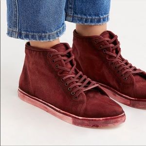 Free People River Run Distressed Sneakers 8 NEW
